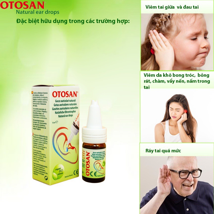 DUNG DỊCH NHỎ TAI OTOSAN SPRAY NATURAL EAR DROPS 10ML CHỐNG VIÊM TAI GIẢM ĐAU TAi