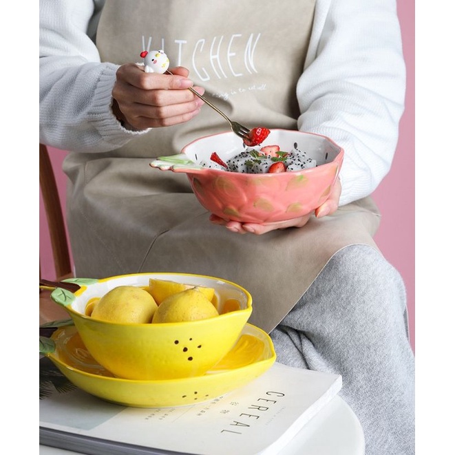 🍍🍋Bát đĩa sứ hình hoa quả 3D