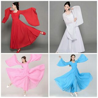 Hán phục múa cổ trang Trung Quốc trơn giá rẻ.