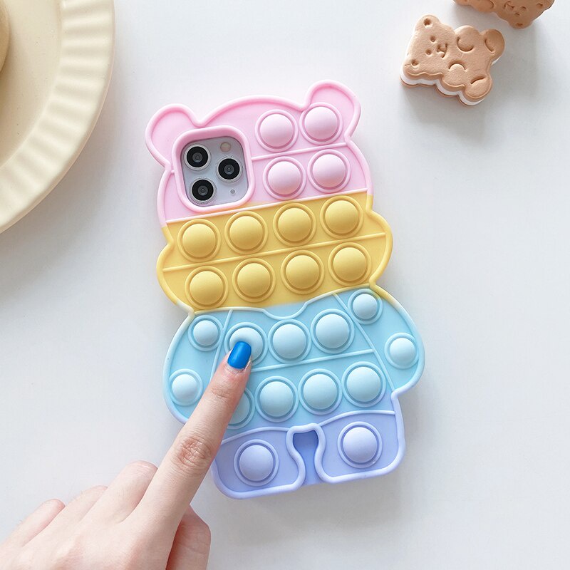Ốp điện thoại dẻo họa tiết chú gấu dễ thương cho SAMSUNG GALAXY A32 A12 5G A71 A51 4G A20 A30 S9 S10 PLUS NOTE 9 A52 A72 A02S A11