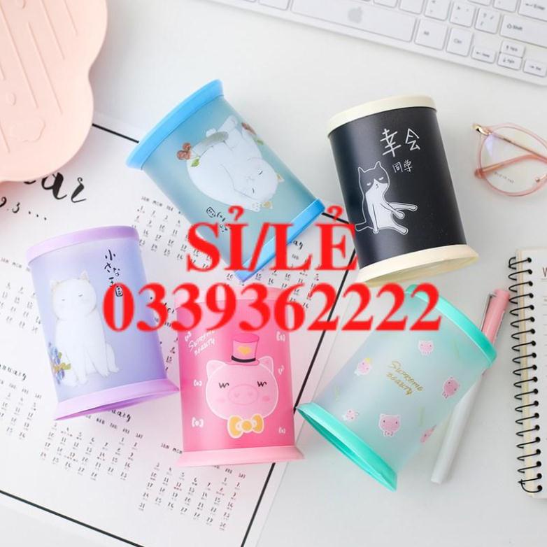 [ HAIANHSHOP ] Hộp đựng bút nhựa dễ thương - Hộp đựng bút để bàn nhựa trong suốt nhiều hình  Duashop &gt;