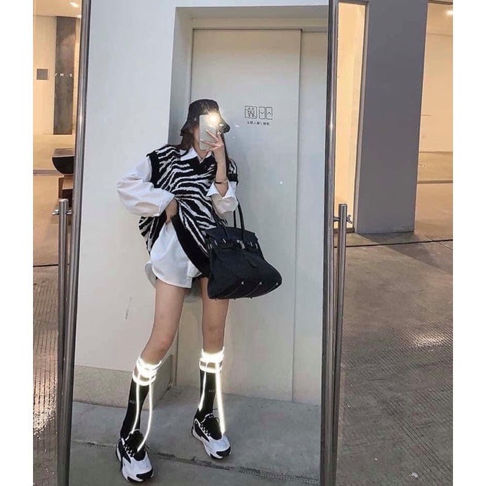 Áo gile len ngựa vằn