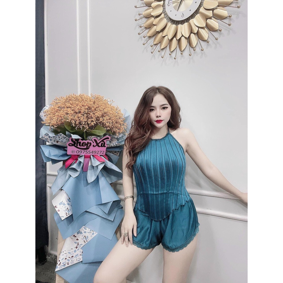 Đồ ngủ yếm nữ sexy cao cấp hai dây gợi cảm quyến rũ satin mềm mịn thoáng mát AN54 - D'Lavia | BigBuy360 - bigbuy360.vn