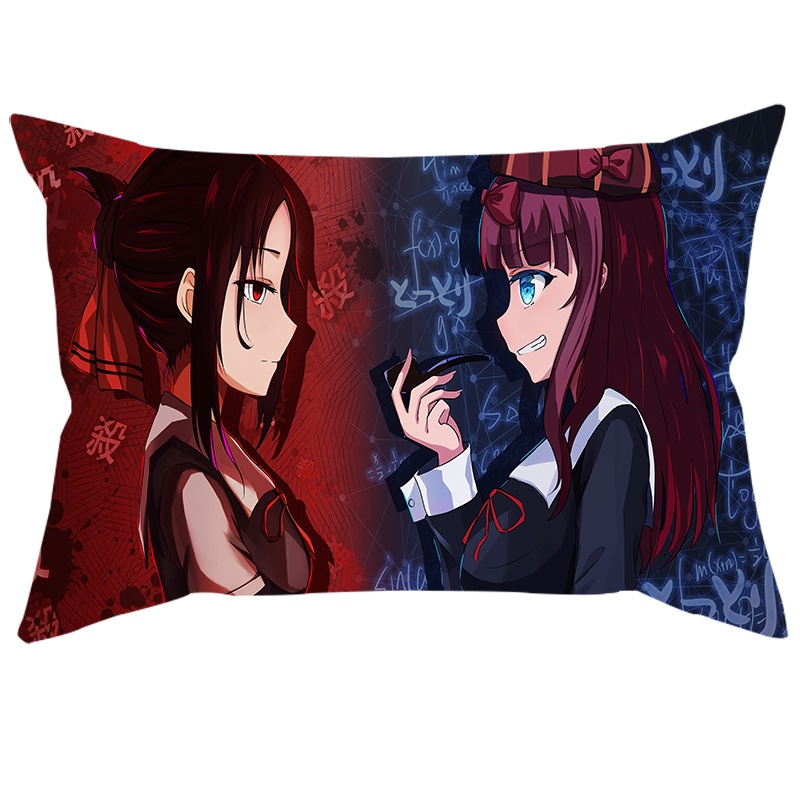 Vỏ Gối Chữ Nhật In Hình Anime Kaguya-sama - Love Is War Một Mặt Trang Trí Nhà Cửa