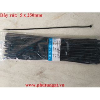 Dây rút màu đen 5 x 250 mm ( 1 bịch 100 cái)