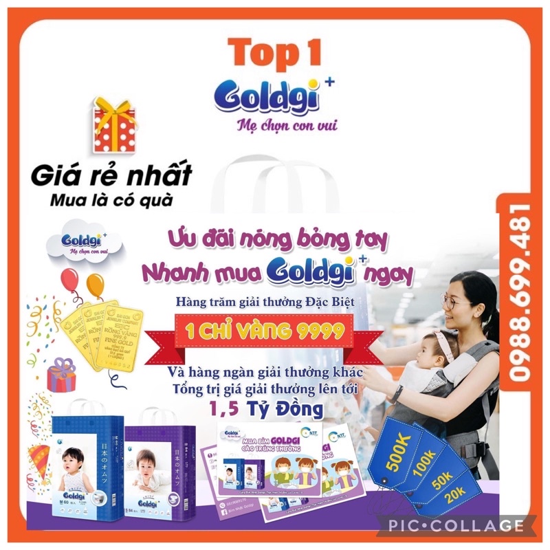 (TẶNG HỘP GHÉP HÌNH NAM CHÂM) BỈM GOLDGI NHẬT 2020 DÁN/QUẦN ĐỦ SIZE NB92/S84/Md66/Mq60/Ld56/Lq48