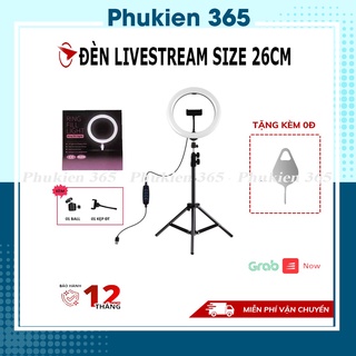 Đèn Livestream Giá Rẻ Size 26cm + Chân 2m Hỗ trợ Quay TikTok - Chụp Ảnh - Make Up - Có Điều Chỉnh Độ Sáng