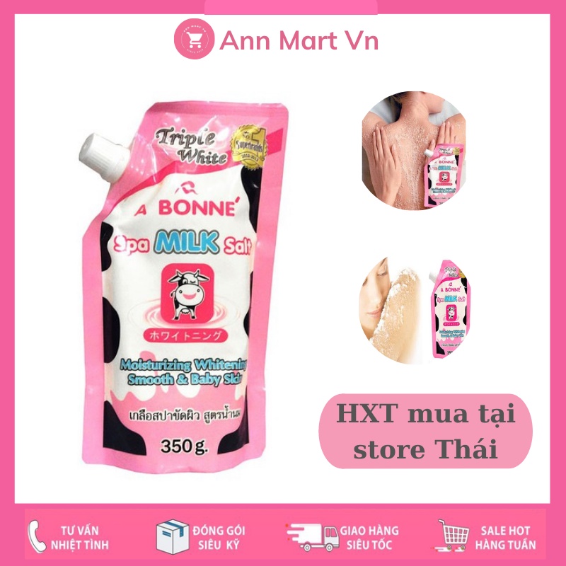 Muối Tắm Sữa Bò Tẩy Tế Bào Chết A Bonne Spa Milk Salt 350gr hàng mua tại store Thái Lan