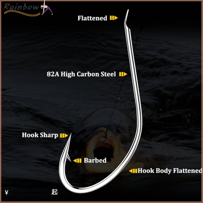 [COD] 50 Chiếc Móc Thép carbon Cao 1#-10# Lưỡi Câu Cá Cán Dài Chất Lượng Cao