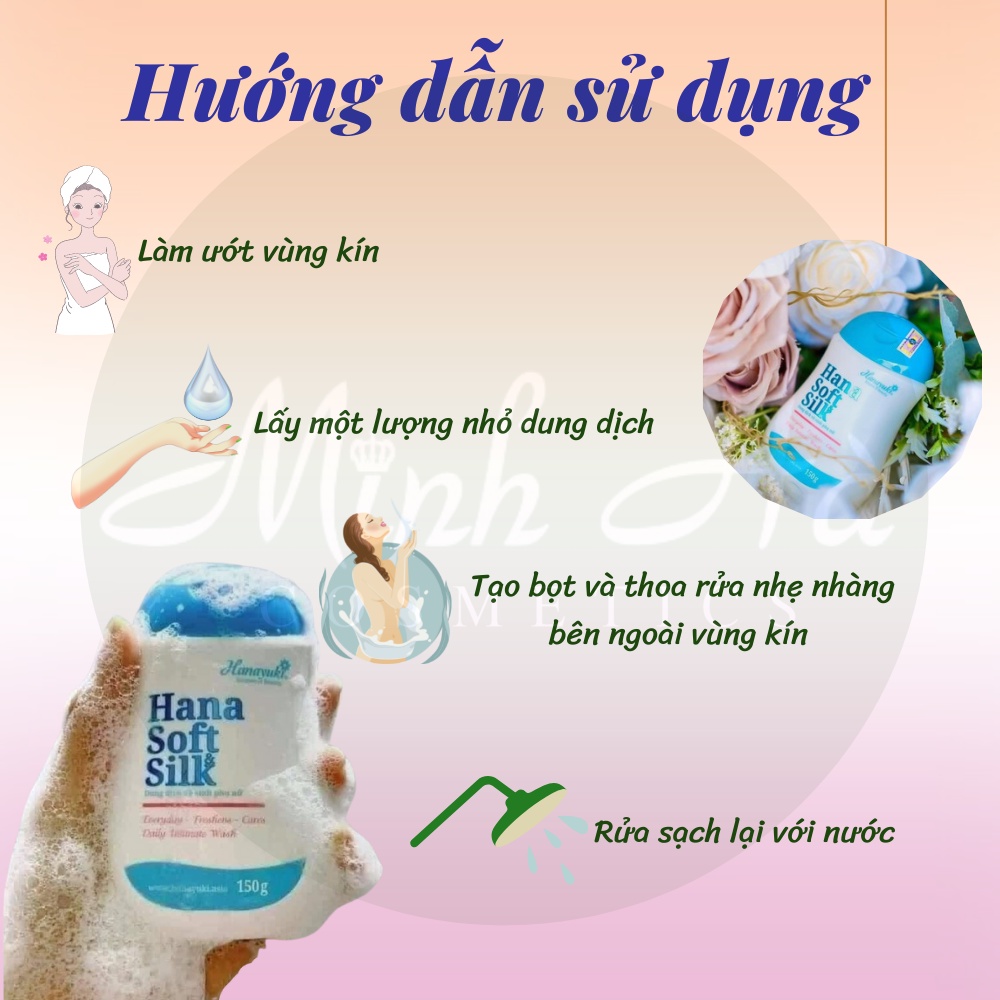 Dung dịch vệ sinh phụ nữ Soft Silk Hanayuki 150g làm sạch nhẹ nhàng, không gây kích ứng, khô rát