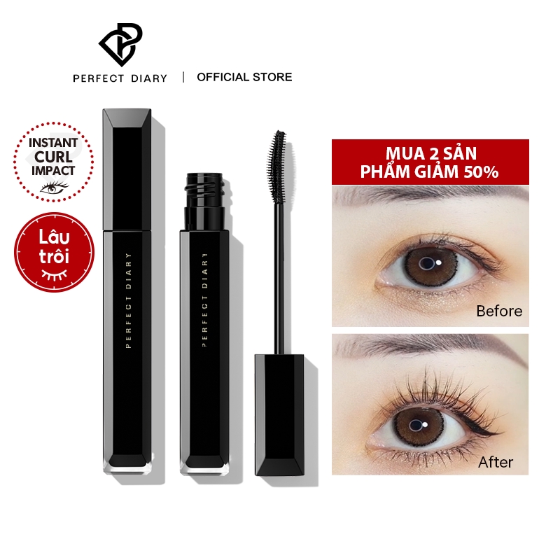 Mascara Perfect Diary Chuốt Cong Làm Dài Mi Thiết Kế Đầu Cọ Góc Rộng 8g