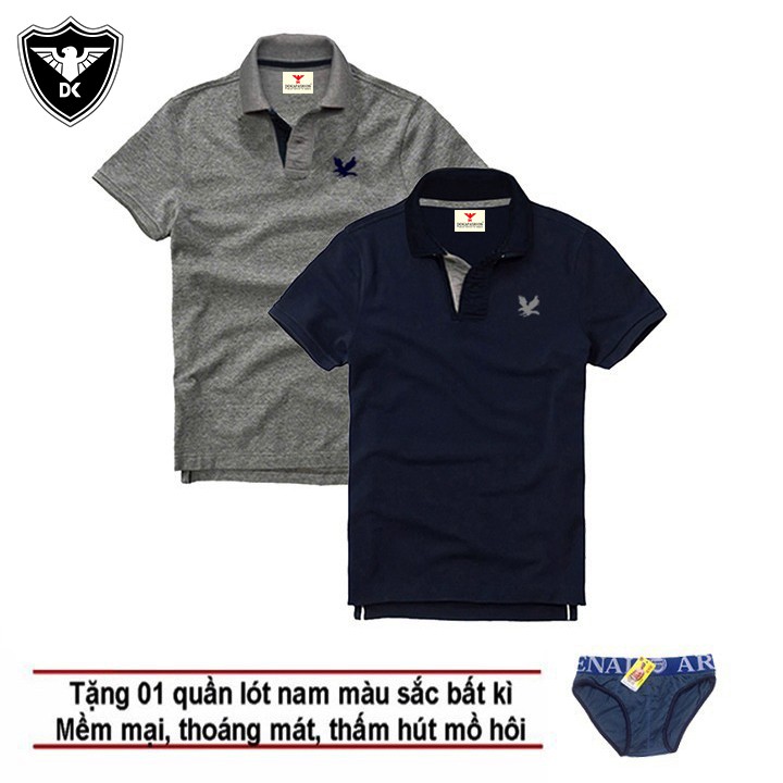 Áo Thun Nam Dokafashion Thêu Logo Tặng Kèm Quần Lót, Combo 2 áo - EZDB49Áo Thể Thao