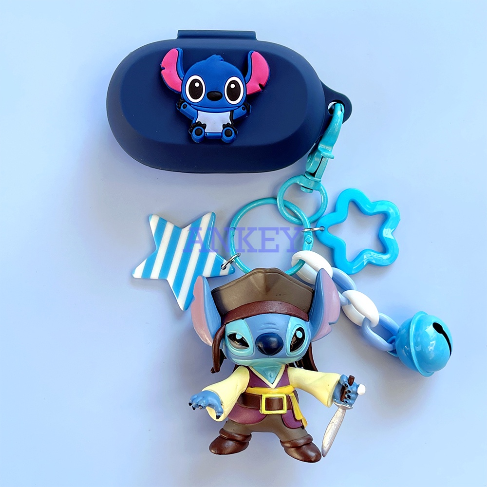 Jabra Elite 7 Pro / Elite 7 Active Vỏ Bảo Vệ Hộp Sạc Tai Nghe Hình Stitch Hoạt Hình Đáng Yêu Có Móc Khóa