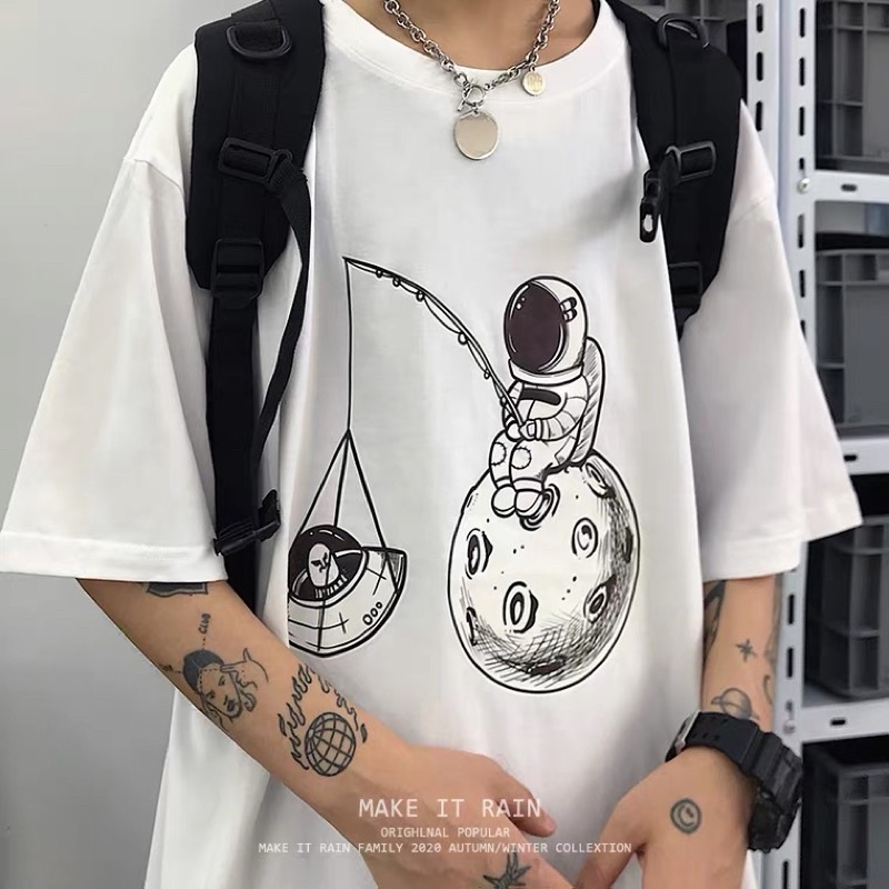 Áo thun nam nữ, áo phông shop cossi form rộng chất cotton in hình quả bóng