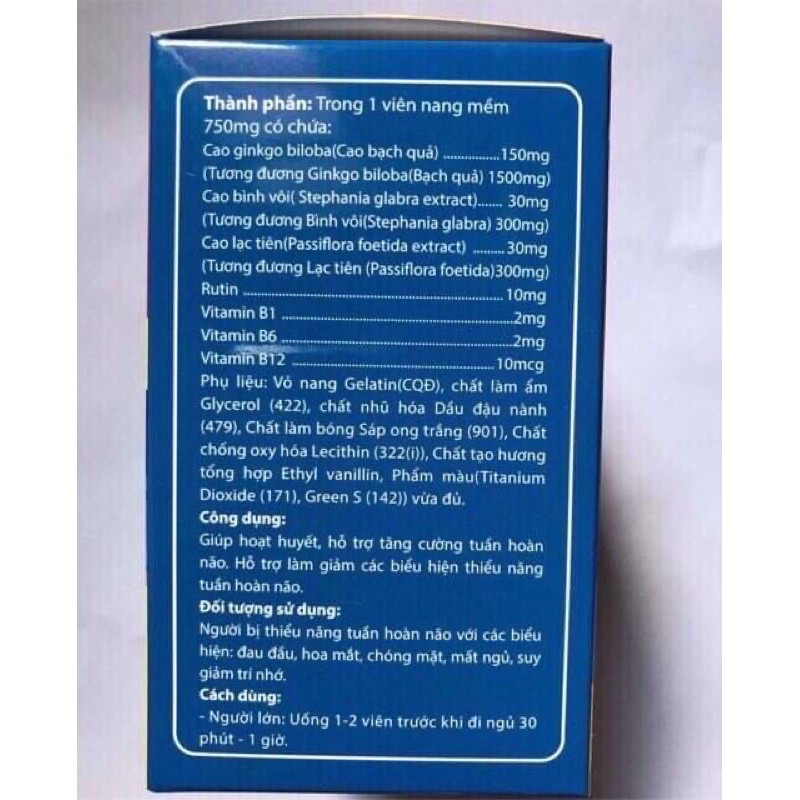 Ginko plus 150mg - giúp hoạt huyết ,hỗ trợ tăng cường tuần hoàn não, thiểu năng tuần hoàn não
