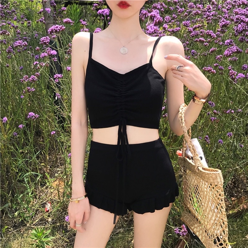 Molly bikini - Bộ bơi 2 mảnh áo dây gút, quần cạp cao bèo ống