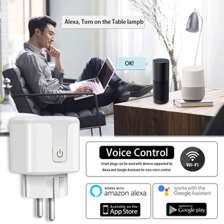 Smart Plug 16A WIFI Wireless Remote Socket No Gateway Voice Control EU Home Fire Retardant PC Smart Power Socket