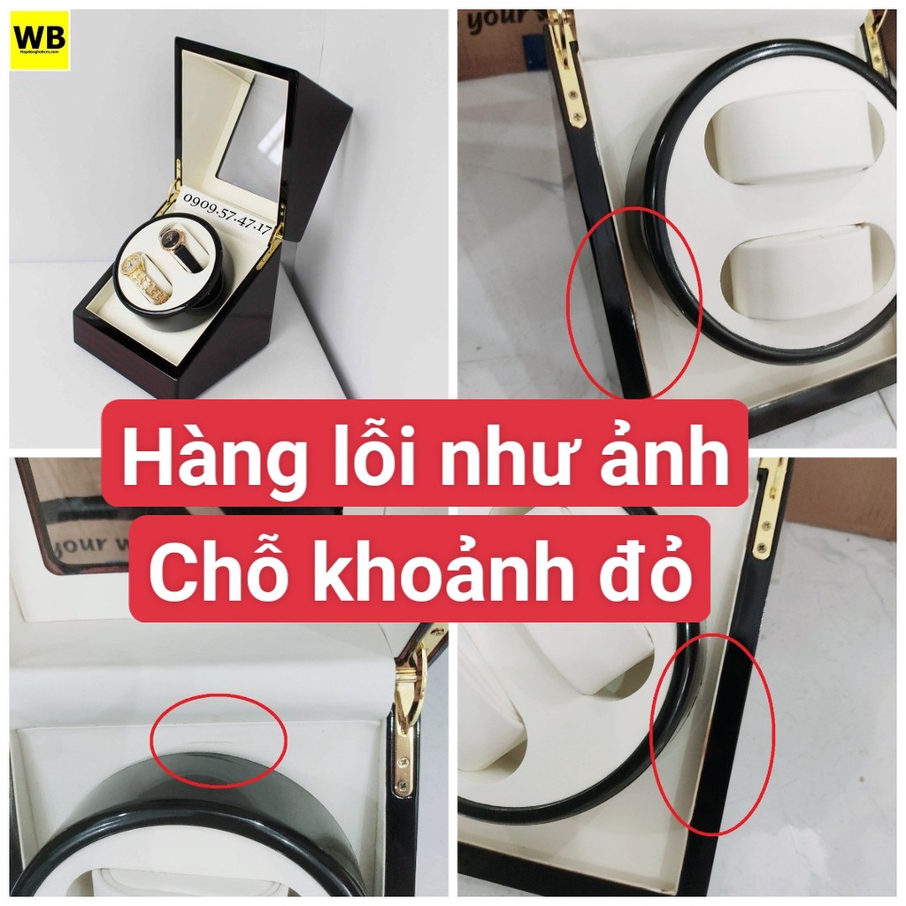 Hộp Lắc Đồng Hồ 2 Chiếc Gỗ Nâu Kem