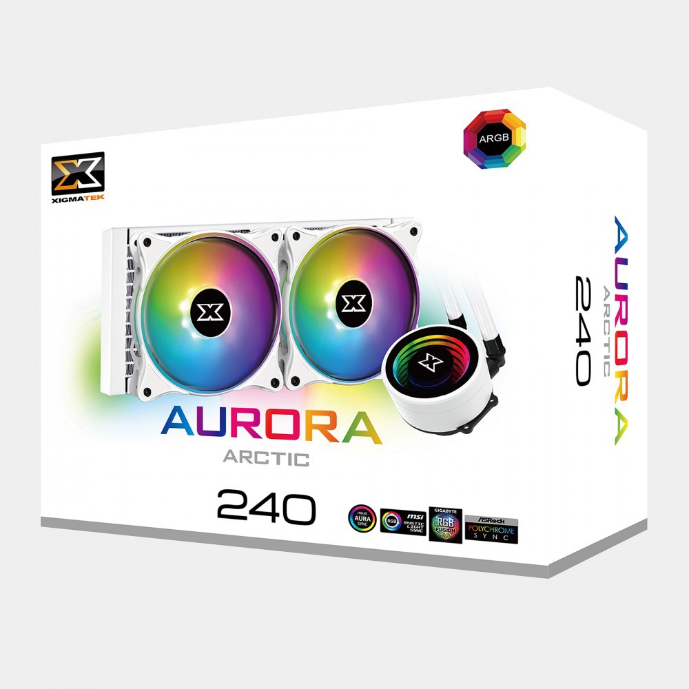 Tản nhiệt nước XIGMATEK AURORA 240 ARTIC (EN44337) - ARGB, ALL IN ONE WATERCOOLING