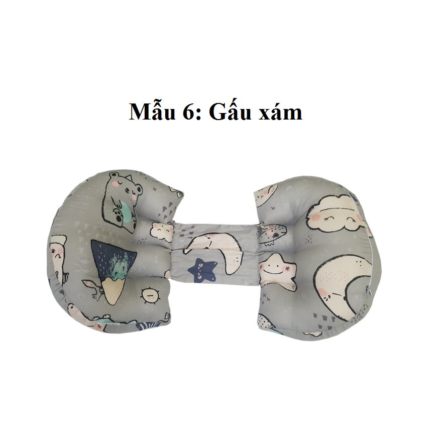 [LIKADO] Gối cho bà bầu giúp giảm đau lưng mỏi hông kt (70x46x22cm), mẫu GẤU XÁM