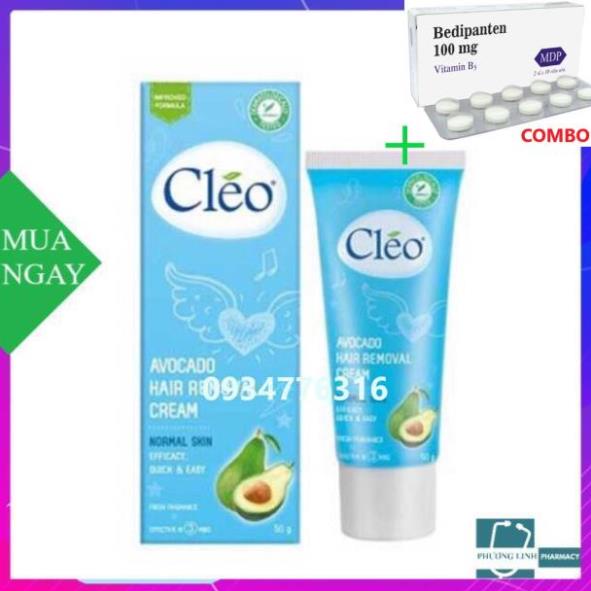 Combo Bedipanten 100mg +  (Chính hãng) CLEO Kem Tẩy Lông ( tay ,chân, nách, vùng kín.....) tuýp 50g