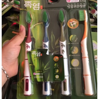 Combo 1 Lóc 4 Cây BÀN CHẢI MUỐI TRE HÀN QUỐC
