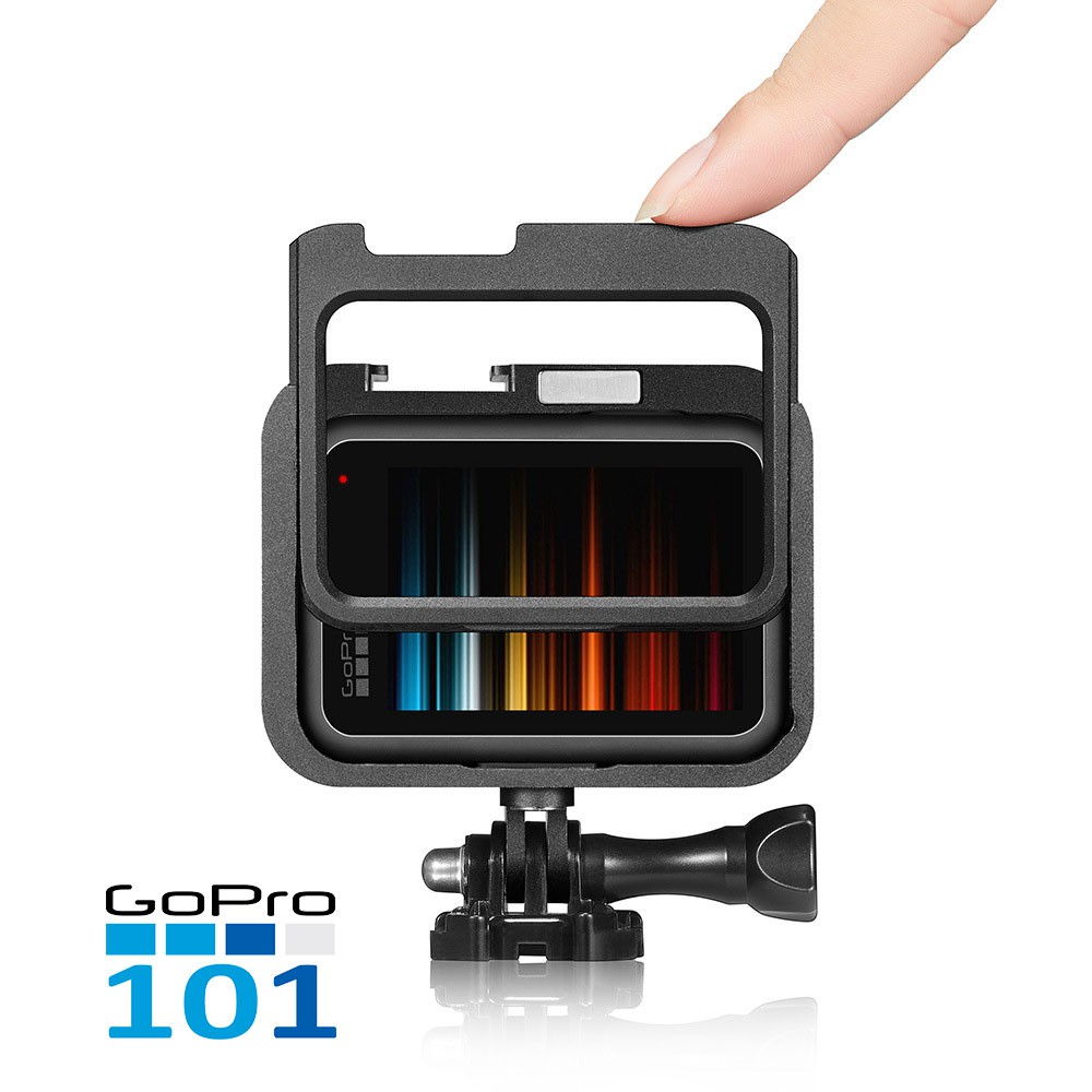 Case Nhôm CNC cho GoPro 9 Black màu đen có 2 chân ngàm gắn phụ kiện - GoPro101