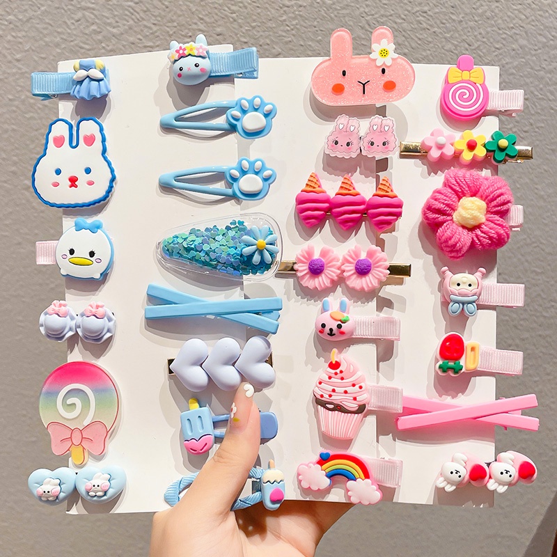 Set 14 Kẹp Tóc Thiết Kế Dễ Thương Cho Bé Gái
