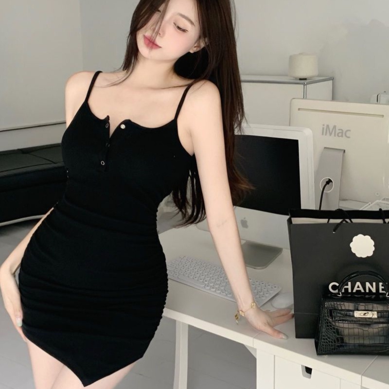 Đầm PERTY hai dây ôm eo phong cách Hàn Quốc thời trang mùa hè kiểu mới dành cho nữ
