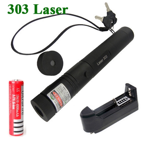 Đèn pin chiếu tia laser 303 (Đen)