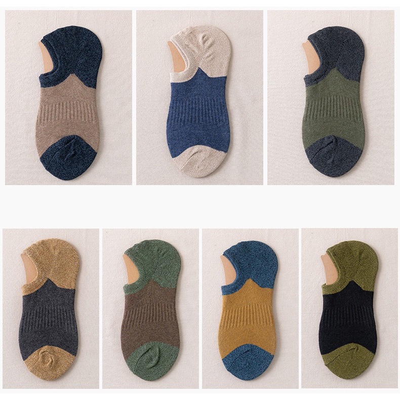 [SET 7 ĐÔI] Vớ Nam CỔ NGẮN cao cấp , Tất Cổ Ngắn Nam chất liệu cotton khử mùi kháng khuẩn thiết kế đệm cao su chắc chắn