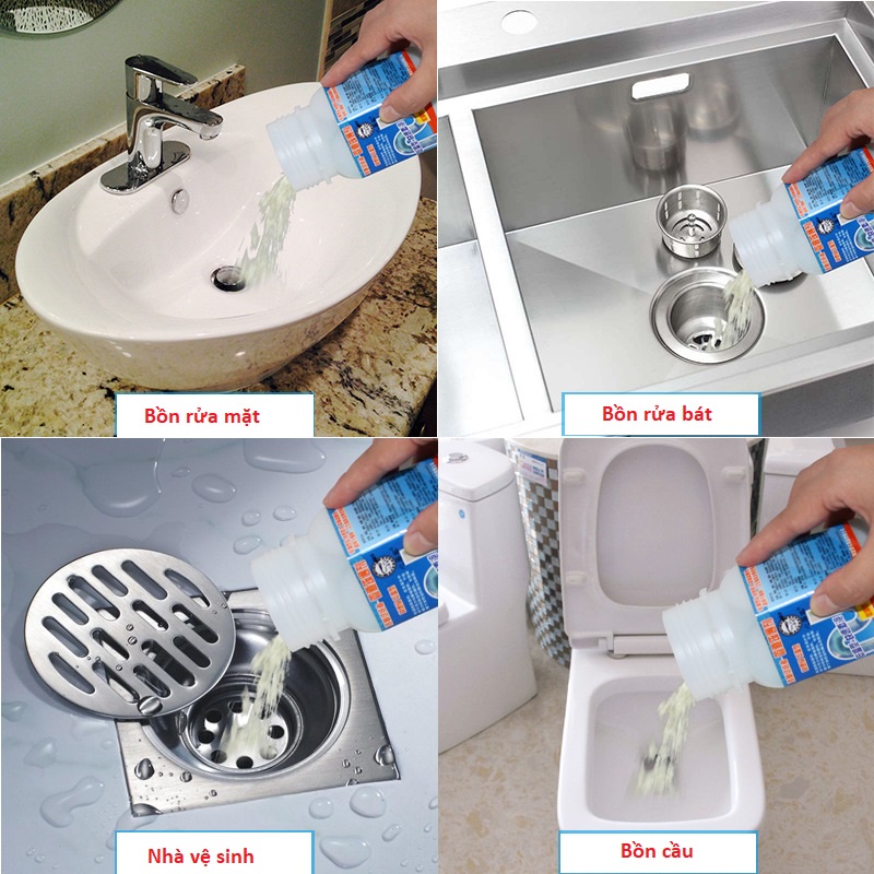 Bột Thông Tắc Cống Thần Thánh Thông Tắc Bồn Cầu, Bồn Rửa Bát