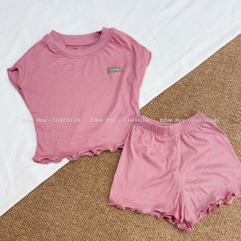 Bộ Cộc Tay Cánh Dơi Cuốn Bèo Cookie Cotton Tăm Mềm,Mát Cho Bé