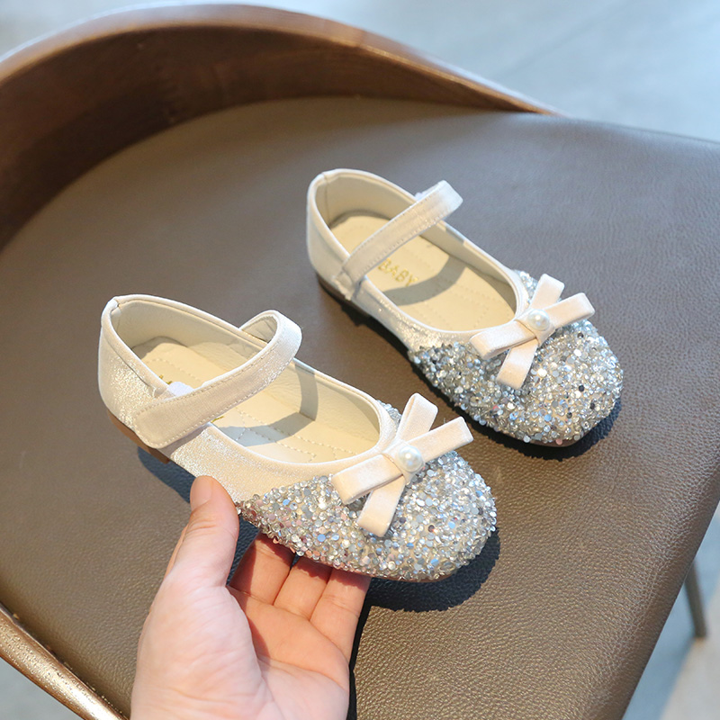 Giày da mềm đính nơ đáng yêu cho bé gái từ 2-6 tuổi