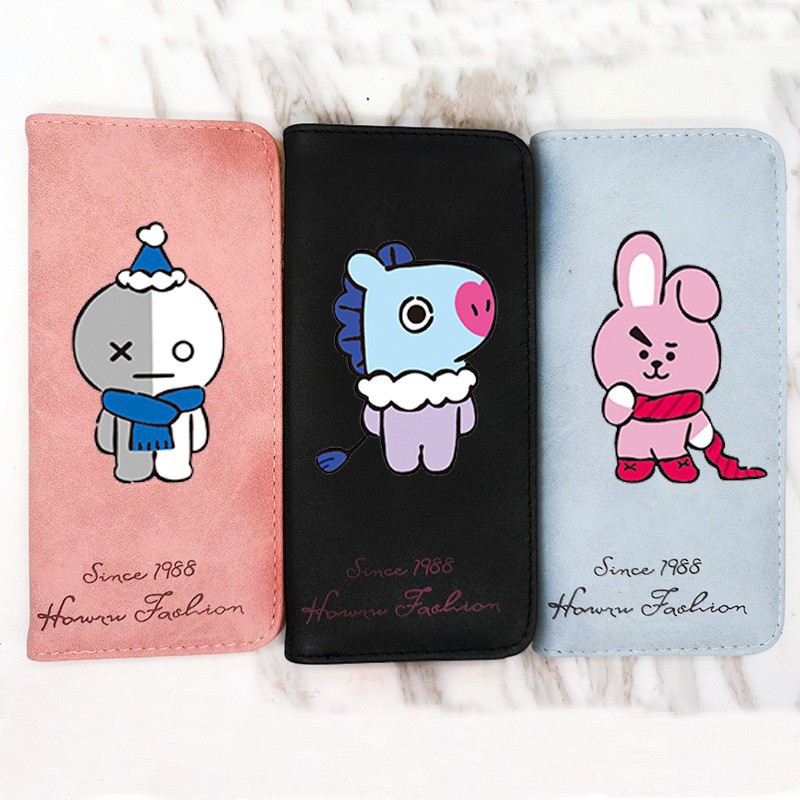 Ví bts chibi bóp tiền dài gập nhóm bts thiết kế phong cách Hàn Quốc quà tặng trang trí xinh xắn dễ thương