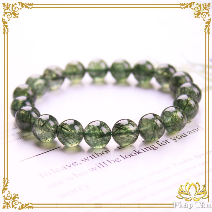 Vòng Tay Phong Thủy Đá Thach Anh Tóc Xanh Cao Cấp - Tâm Phong Thủy