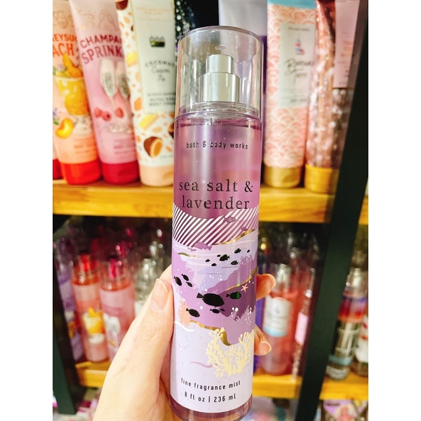 SEA SALT LAVENDER - Xịt Thơm Dưỡng Thể Body Mist Bath &amp; Body Works Usa