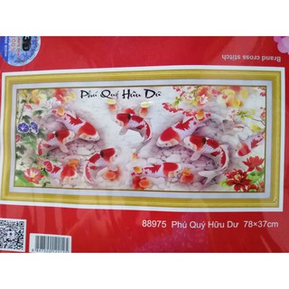 Tranh thêu chữ thập Phú quý hữu dư 88975