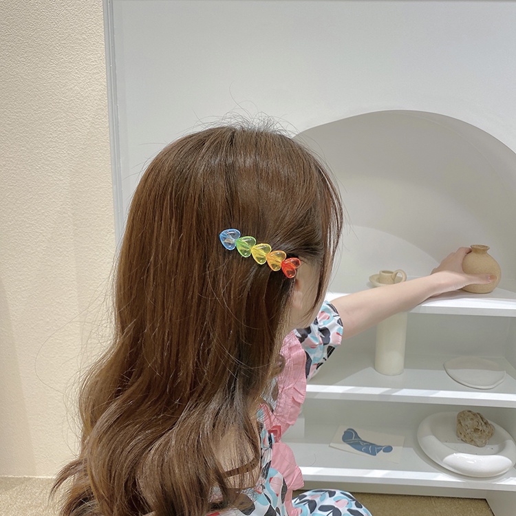 Kẹp Tóc Hình Trái Tim/Cầu Vồng/Trái Tim Dễ Thương Phong Cách Nhật Bản Cho Nữ