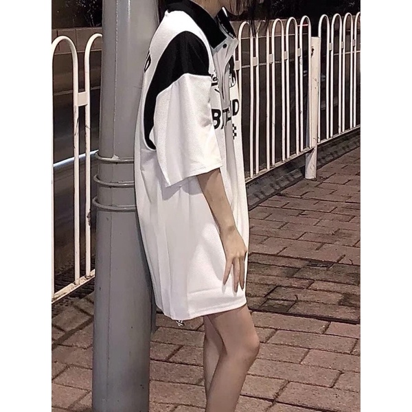 ÁO POLO TAY LỠ BATTLE KID TRẮNG FORM RỘNG UNISEX