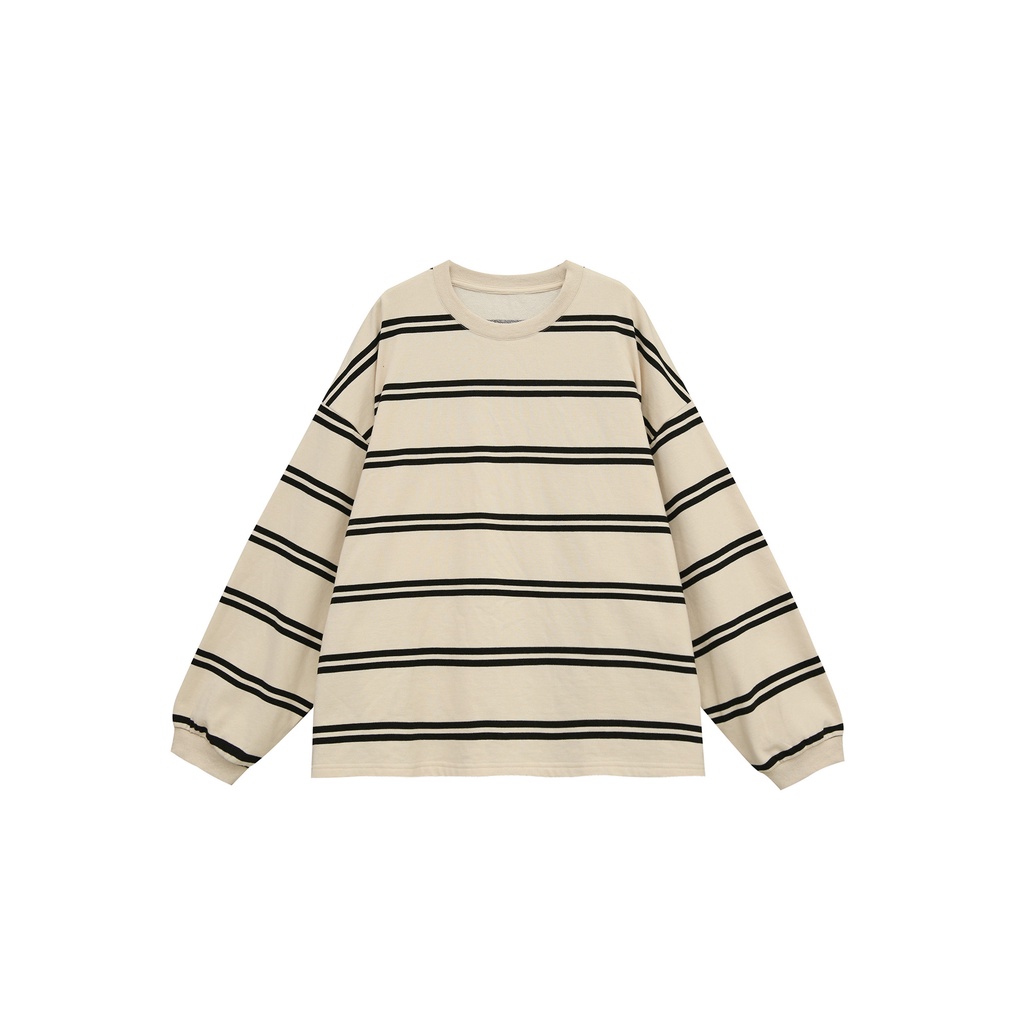 Áo Thun Nữ Tay Dài Cổ Tròn Sọc Ngang Thời Trang