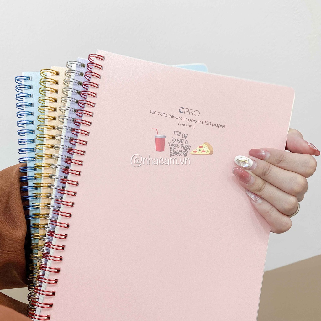 Sổ Lò Xo Kép Pastel Caro 120 Trang Size B5 Klong Nhà Cam