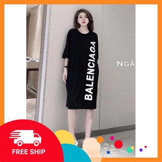 [BigSale] Váy suông tay lỡ in chữ BALEN cách điệu