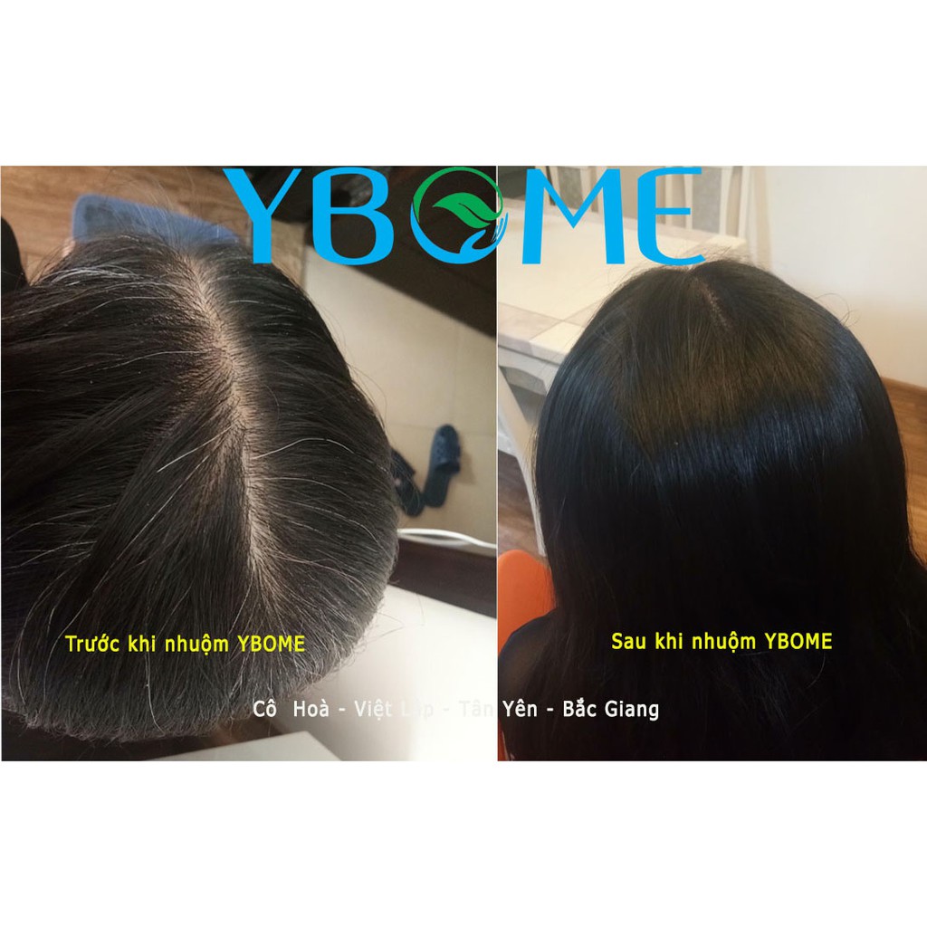 [Hộp 5 gói] Bột Lá Nhuộm Tóc Thảo Dược Phủ Bạc Màu Đen, Nâu Ybome, Không Kích Ứng Da Đầu, 100% Tự Nhiên, Không Hóa Chất | BigBuy360 - bigbuy360.vn
