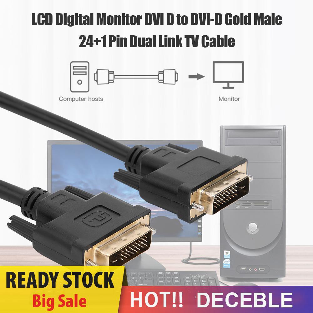 Deceble LCD Digital Monitor DVI D to DVI-D Gold Male 24+1 Pin Dual Link TV Cable