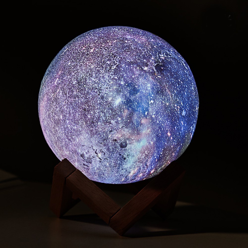 Đèn Ngủ Hình Mặt Trăng / Hành Tinh / Bầu Trời Sao 3d 16 Màu Điều Khiển Từ Xa
