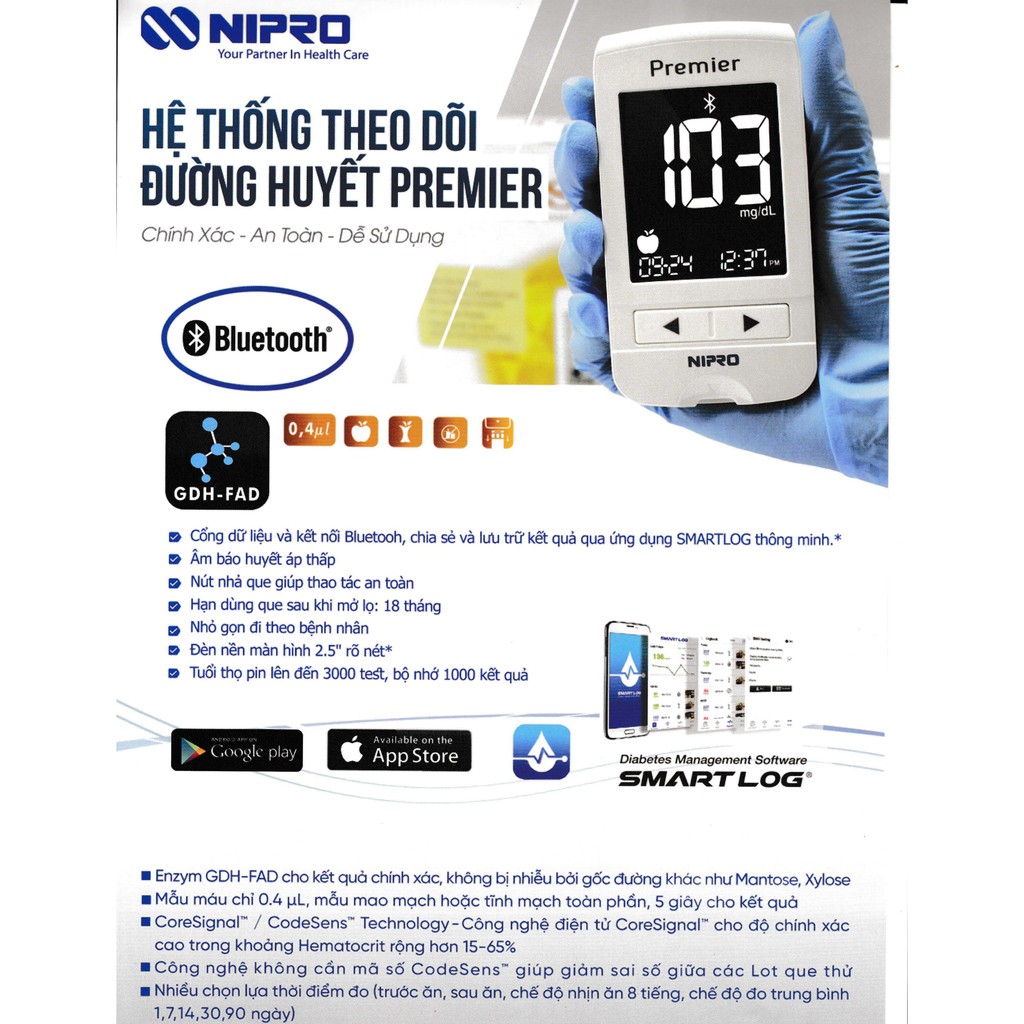 Máy Đo Đường Huyết Nipro Premier α