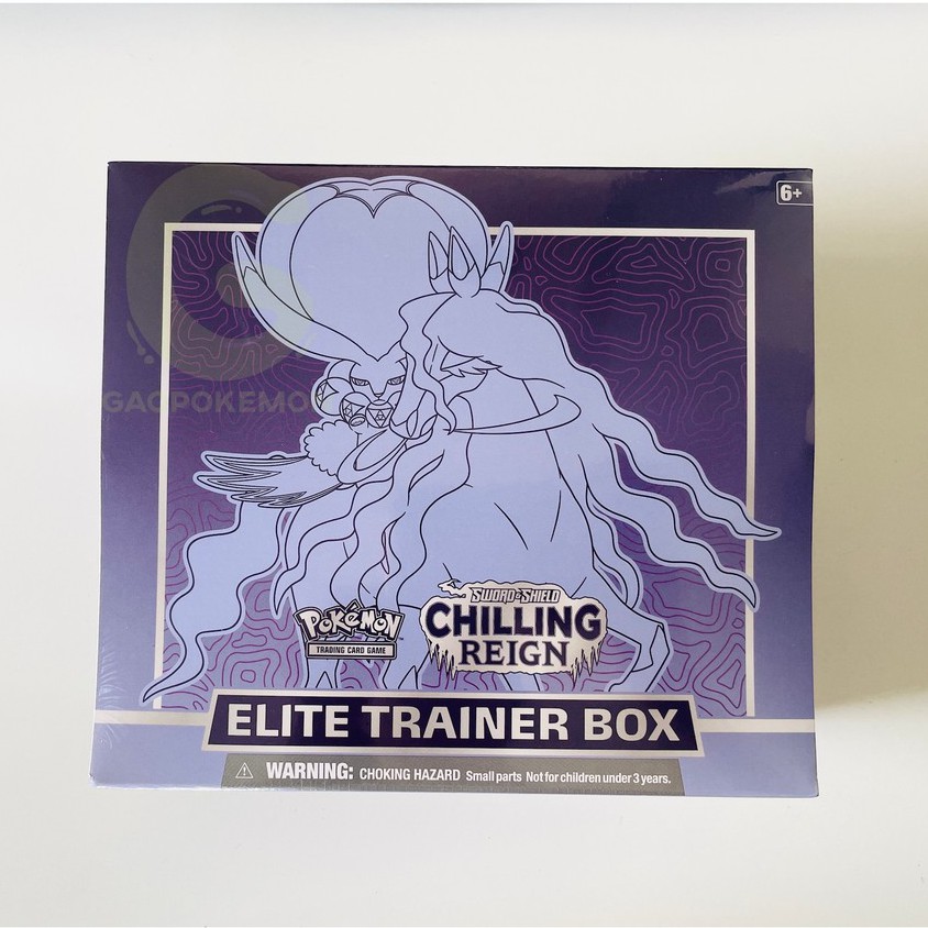 Hộp 8 gói thẻ bài Pokemon TCG - Sword & Shield Chilling Reign Elite Trainer Box Ice/Shadow Rider Calyrex