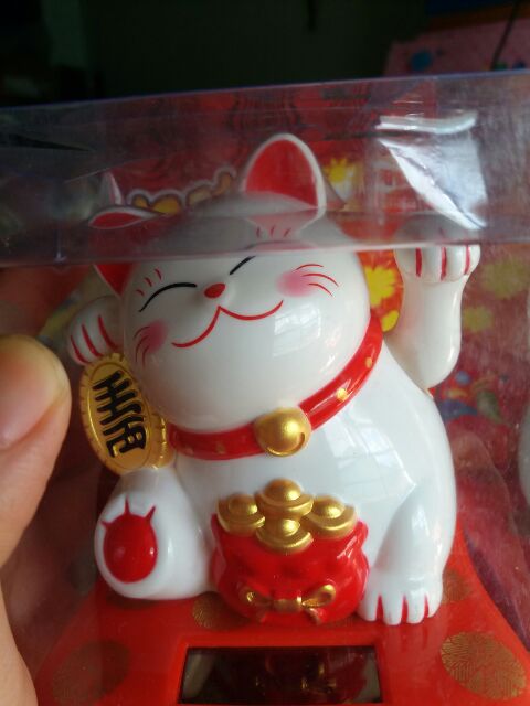 Mèo may mắn thần tài vẫy tay năng lượng mặt trời (Vàng) | BigBuy360 - bigbuy360.vn