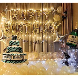 Set bóng bay trang trí sinh nhật cho Nam (HAPPY BIRTHDAY vàng)
